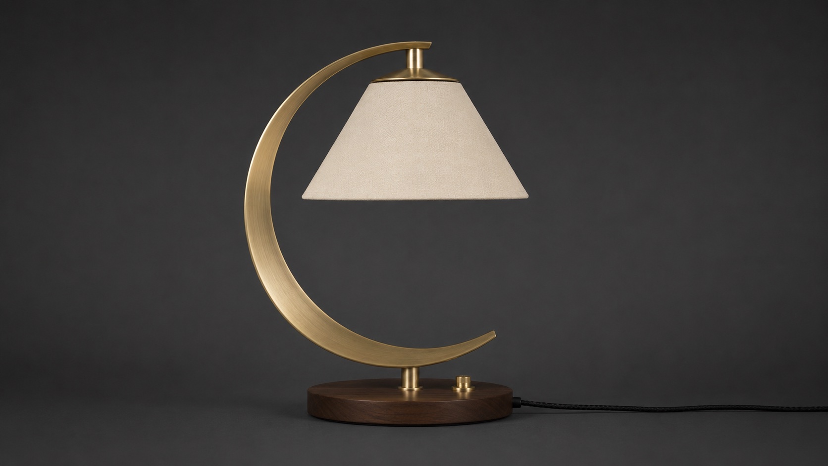 Image 3: rear view showing the same lamp's braided cord and rotary switch